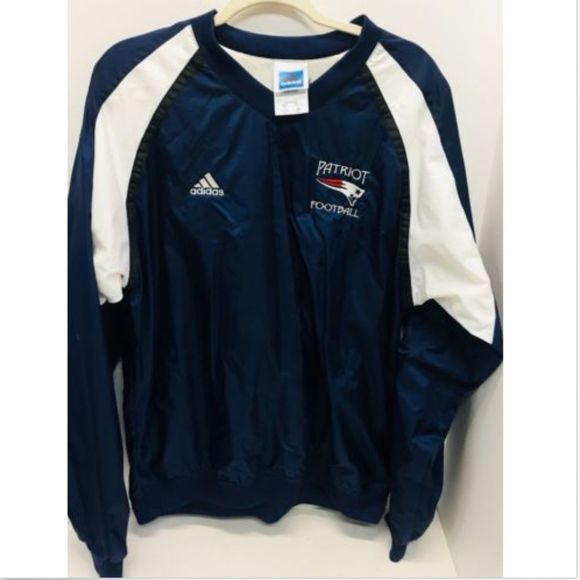 New England Patriot Adidas Football Blue Windbreak - Picture 1 of 5